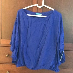 NWT Alice + Olivia Cobalt Blue Silk Blouse (L)